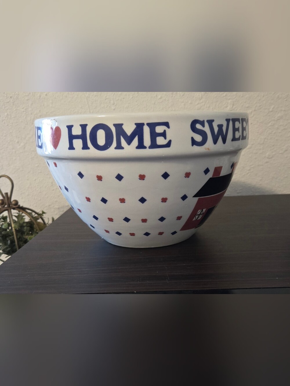 Home Sweet Home White Ceramic Mixing Bowl - Decorative Kitchen Bowl